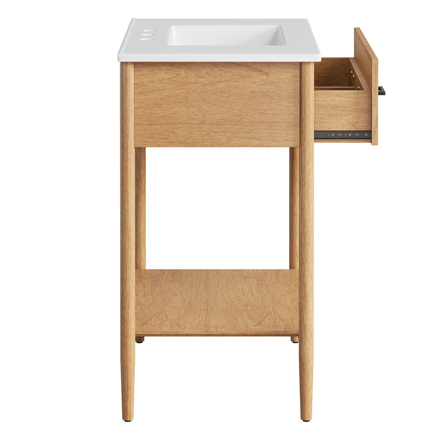 Quill 30" Bathroom Vanity in Natural White