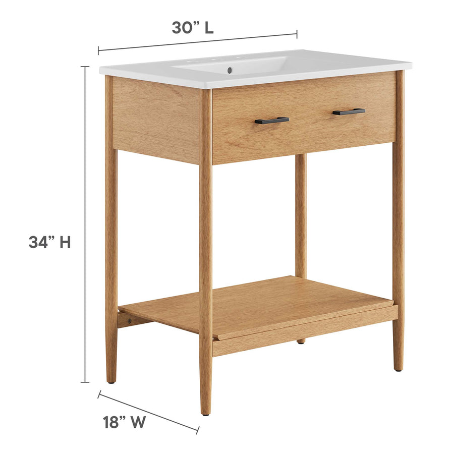 Quill 30" Bathroom Vanity in Natural White