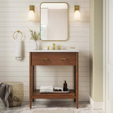 Quill 30" Bathroom Vanity in Walnut White