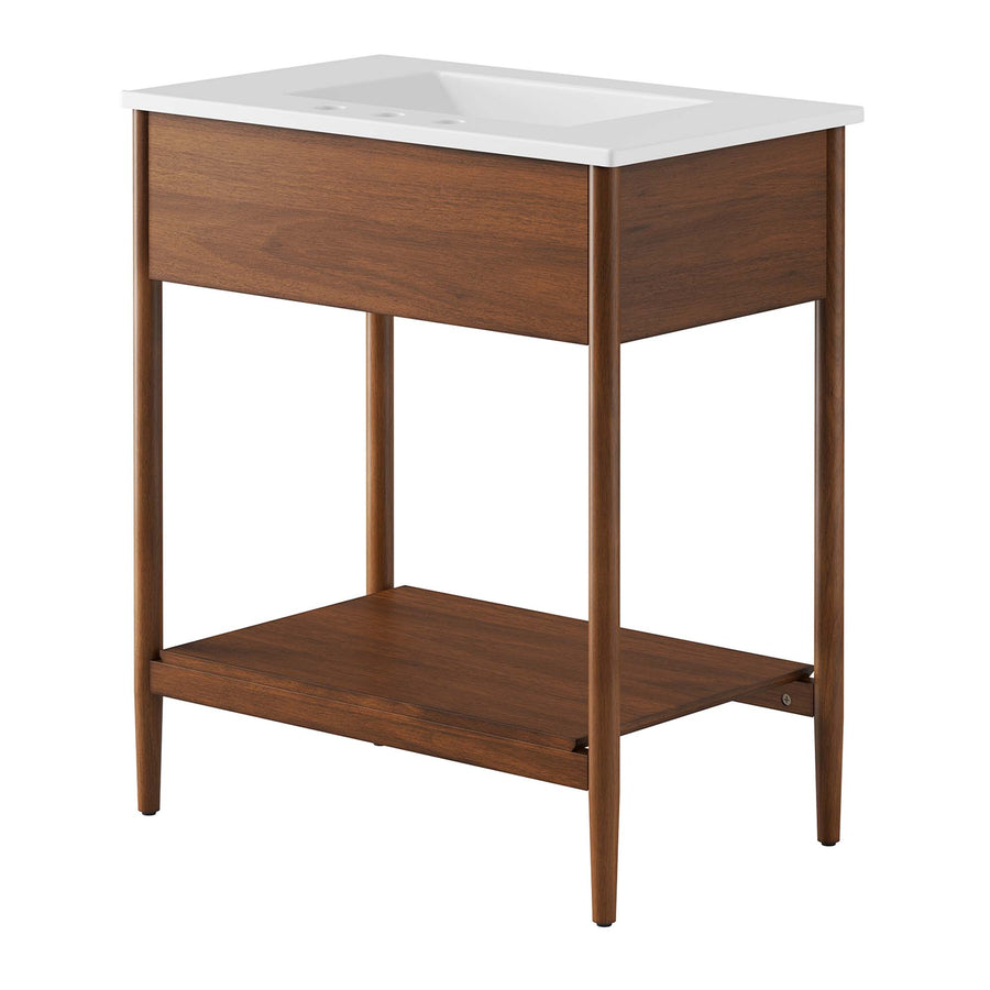 Quill 30" Bathroom Vanity in Walnut White