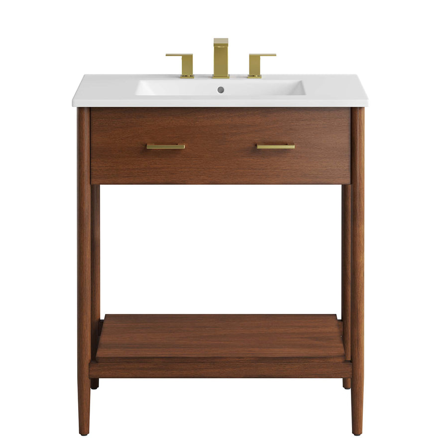 Quill 30" Bathroom Vanity in Walnut White