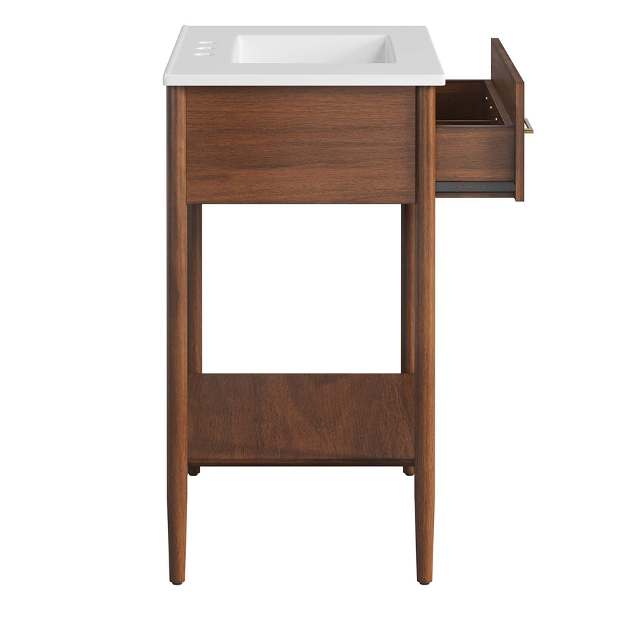 Quill 30" Bathroom Vanity in Walnut White
