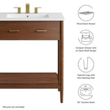 Quill 30" Bathroom Vanity in Walnut White
