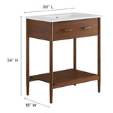 Quill 30" Bathroom Vanity in Walnut White