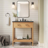 Quill 30" Bathroom Vanity in Natural Black