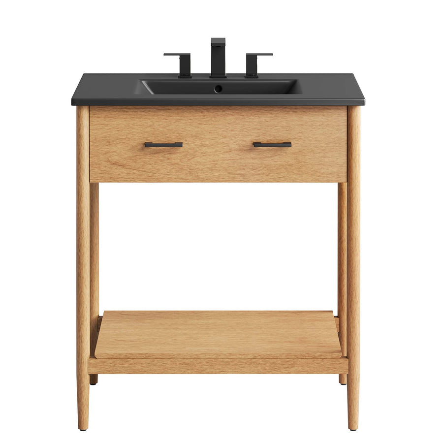 Quill 30" Bathroom Vanity in Natural Black
