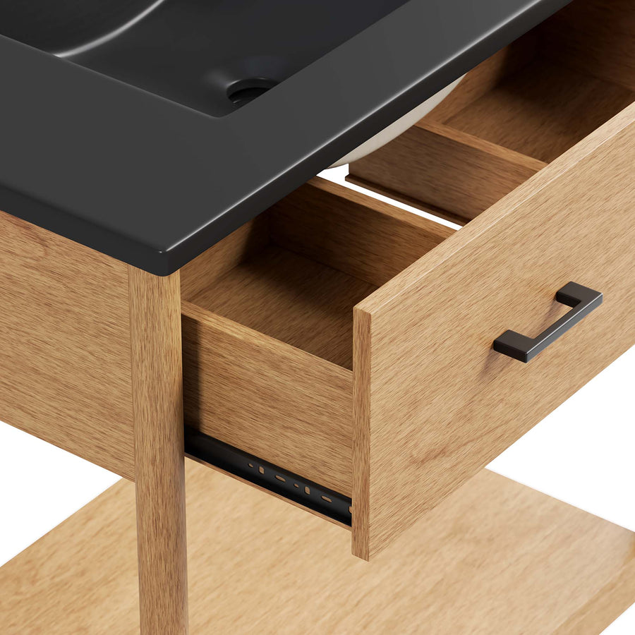 Quill 30" Bathroom Vanity in Natural Black