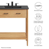 Quill 30" Bathroom Vanity in Natural Black