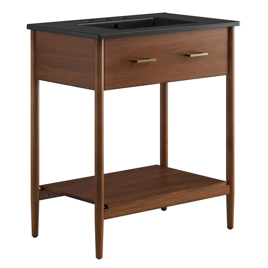 Quill 30" Bathroom Vanity in Walnut Black