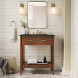 Quill 30" Bathroom Vanity in Walnut Black