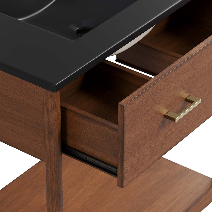Quill 30" Bathroom Vanity in Walnut Black