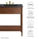 Quill 30" Bathroom Vanity in Walnut Black