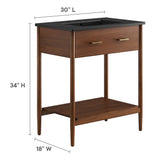 Quill 30" Bathroom Vanity in Walnut Black