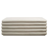Shuttle Upholstered Performance Velvet Storage Bench in Almond