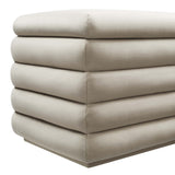 Shuttle Upholstered Performance Velvet Storage Bench in Almond