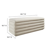 Shuttle Upholstered Performance Velvet Storage Bench in Almond