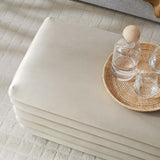 Shuttle Upholstered Performance Velvet Storage Bench in Almond