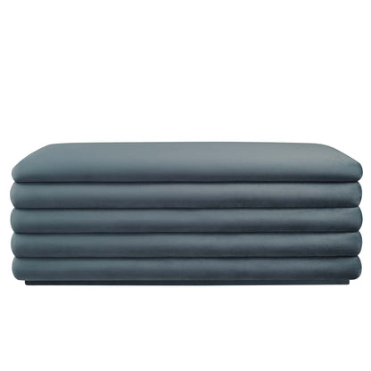 Mezzo Upholstered Performance Velvet Storage Bench by Furniture For America