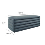 Shuttle Upholstered Performance Velvet Storage Bench in Cadet Blue