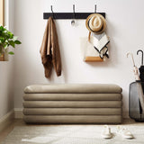 Shuttle Upholstered Performance Velvet Storage Bench in Taupe