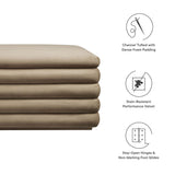 Shuttle Upholstered Performance Velvet Storage Bench in Taupe