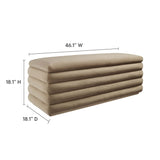 Shuttle Upholstered Performance Velvet Storage Bench in Taupe