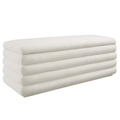 Mezzo Boucle Upholstered Storage Bench by Furniture For America