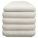 Shuttle Boucle Upholstered Storage Bench in Cloud