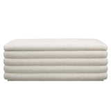 Shuttle Boucle Upholstered Storage Bench in Cloud
