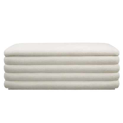 Mezzo Boucle Upholstered Storage Bench by Furniture For America