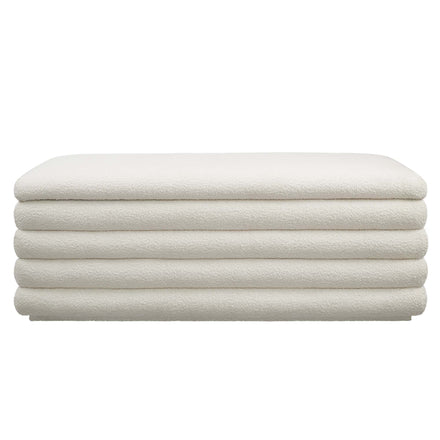 Mezzo Boucle Upholstered Storage Bench in Cloud
