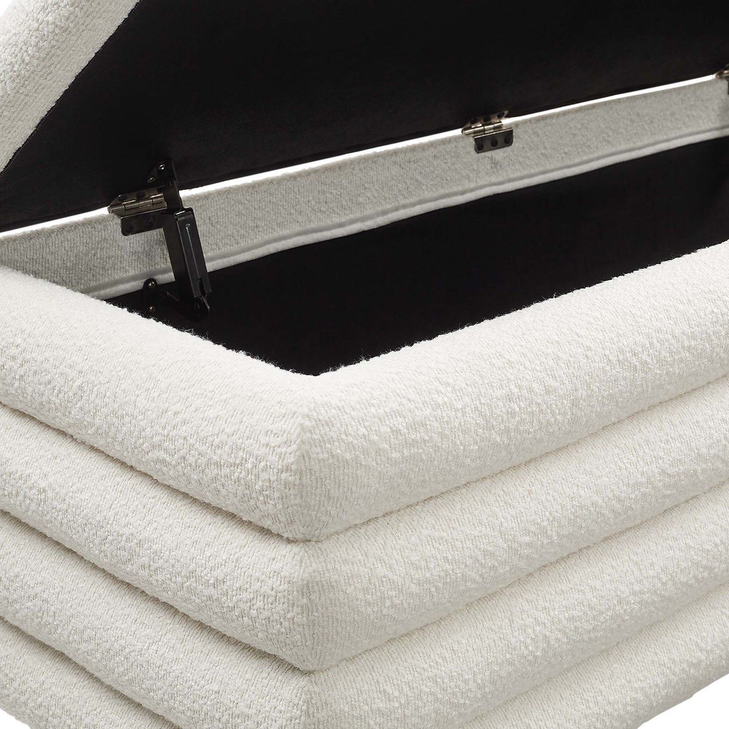 Mezzo Boucle Upholstered Storage Bench by Furniture For America