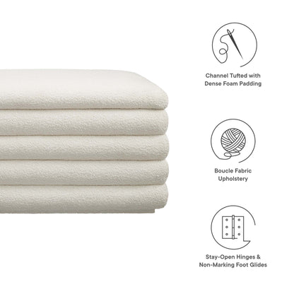Mezzo Boucle Upholstered Storage Bench by Furniture For America