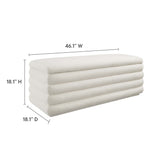 Shuttle Boucle Upholstered Storage Bench in Cloud