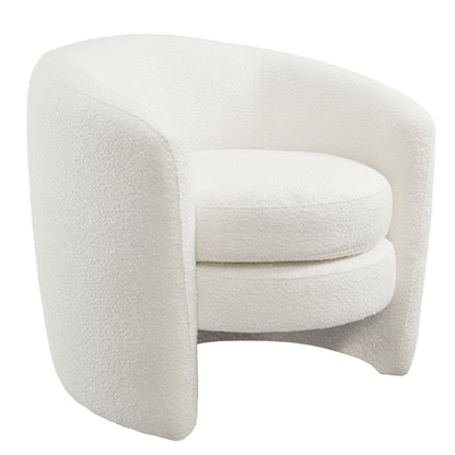 Affinity Upholstered Boucle Fabric Curved Back Armchair by Furniture For America