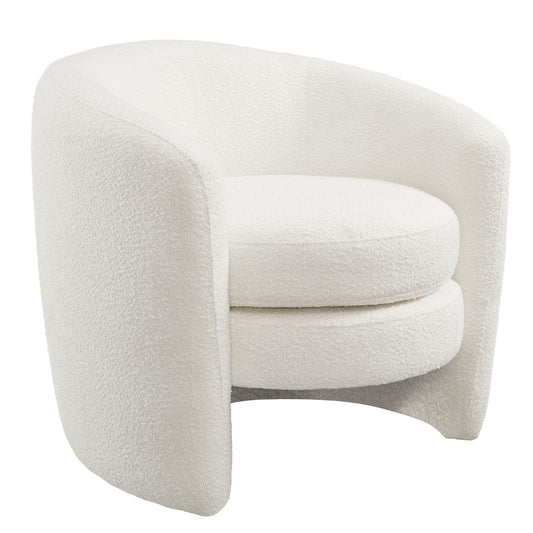 Affinity Upholstered Boucle Fabric Curved Back Armchair by Furniture For America