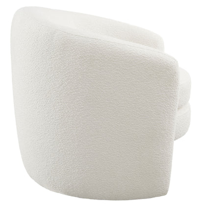 Affinity Upholstered Boucle Fabric Curved Back Armchair by Furniture For America
