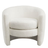 Rhea Upholstered Boucle Fabric Curved Back Armchair in Cloud