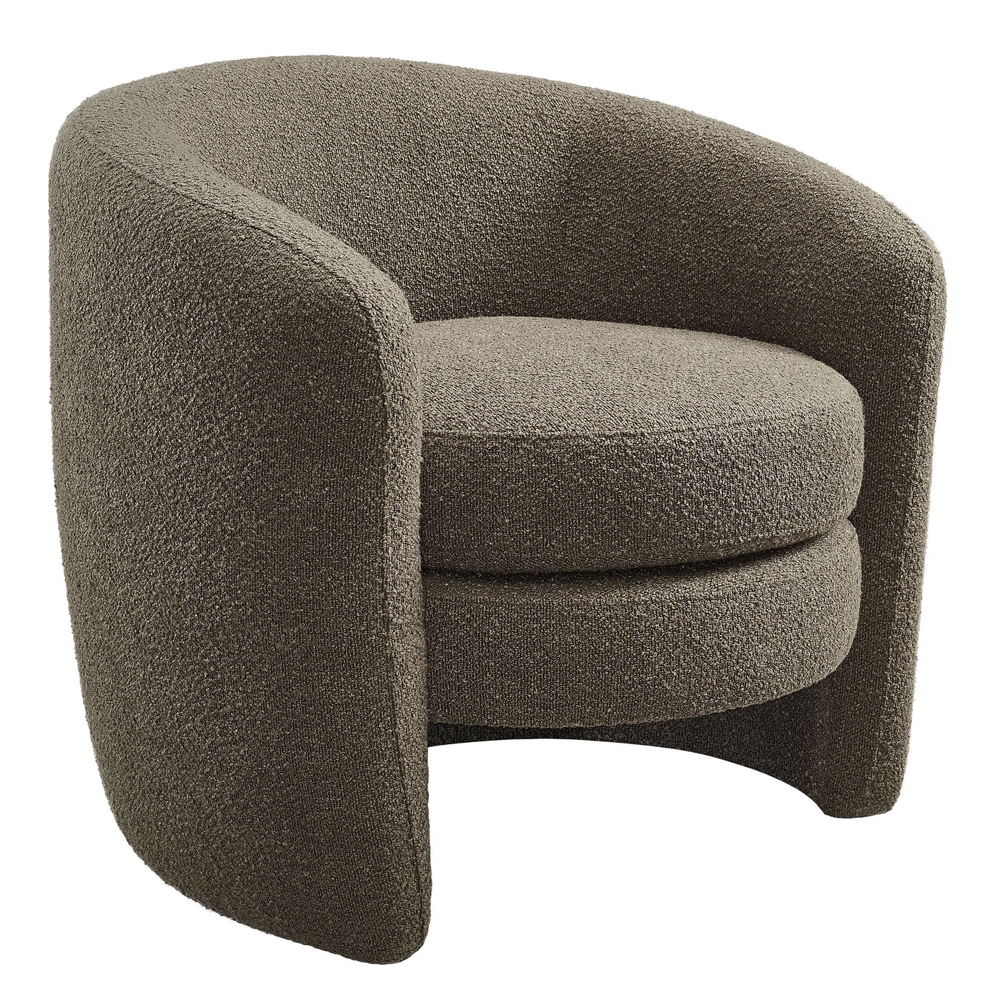 Affinity Upholstered Boucle Fabric Curved Back Armchair by Furniture For America