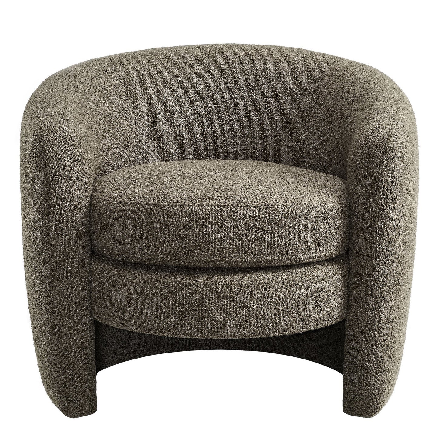 Affinity Upholstered Boucle Fabric Curved Back Armchair by Furniture For America