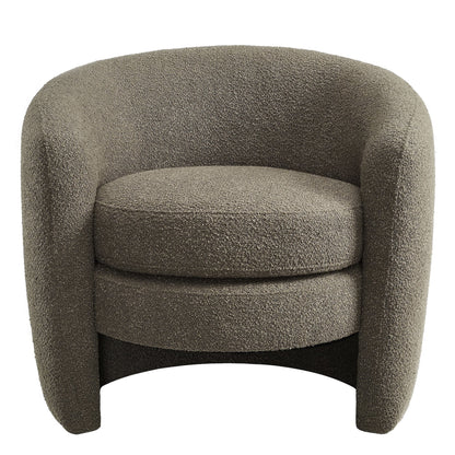 Affinity Upholstered Boucle Fabric Curved Back Armchair by Furniture For America