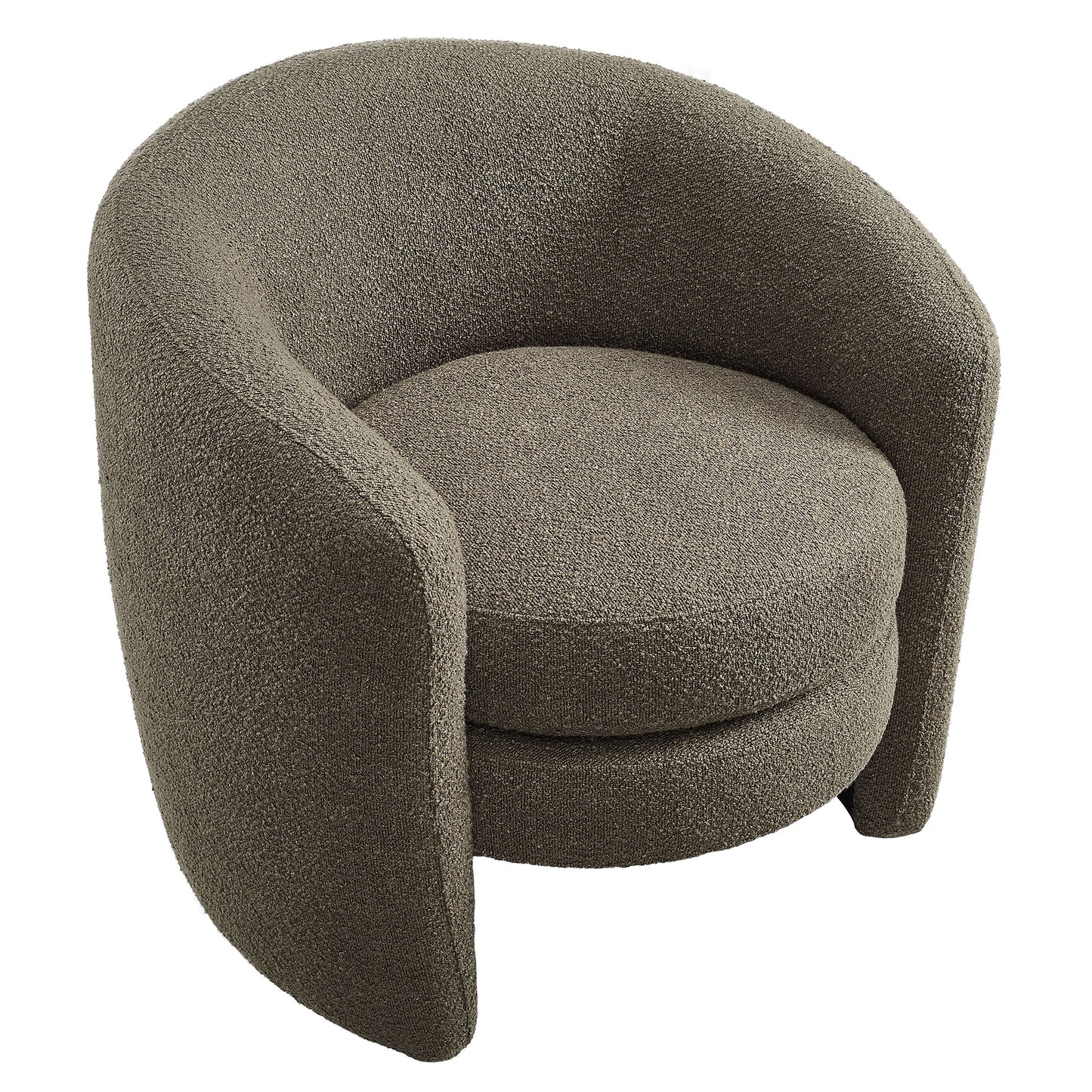 Affinity Upholstered Boucle Fabric Curved Back Armchair by Furniture For America
