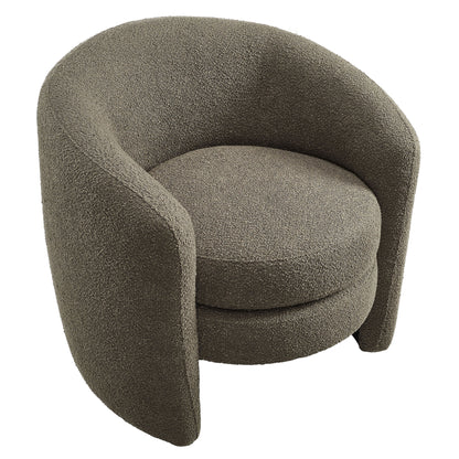Affinity Upholstered Boucle Fabric Curved Back Armchair by Furniture For America