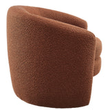 Rhea Upholstered Boucle Fabric Curved Back Armchair in Rust