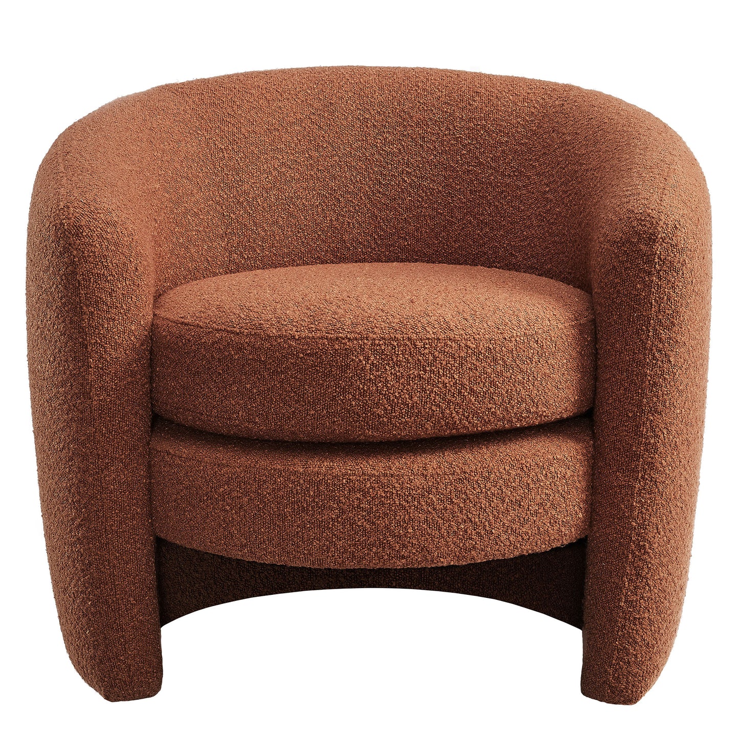 Affinity Upholstered Boucle Fabric Curved Back Armchair by Furniture For America
