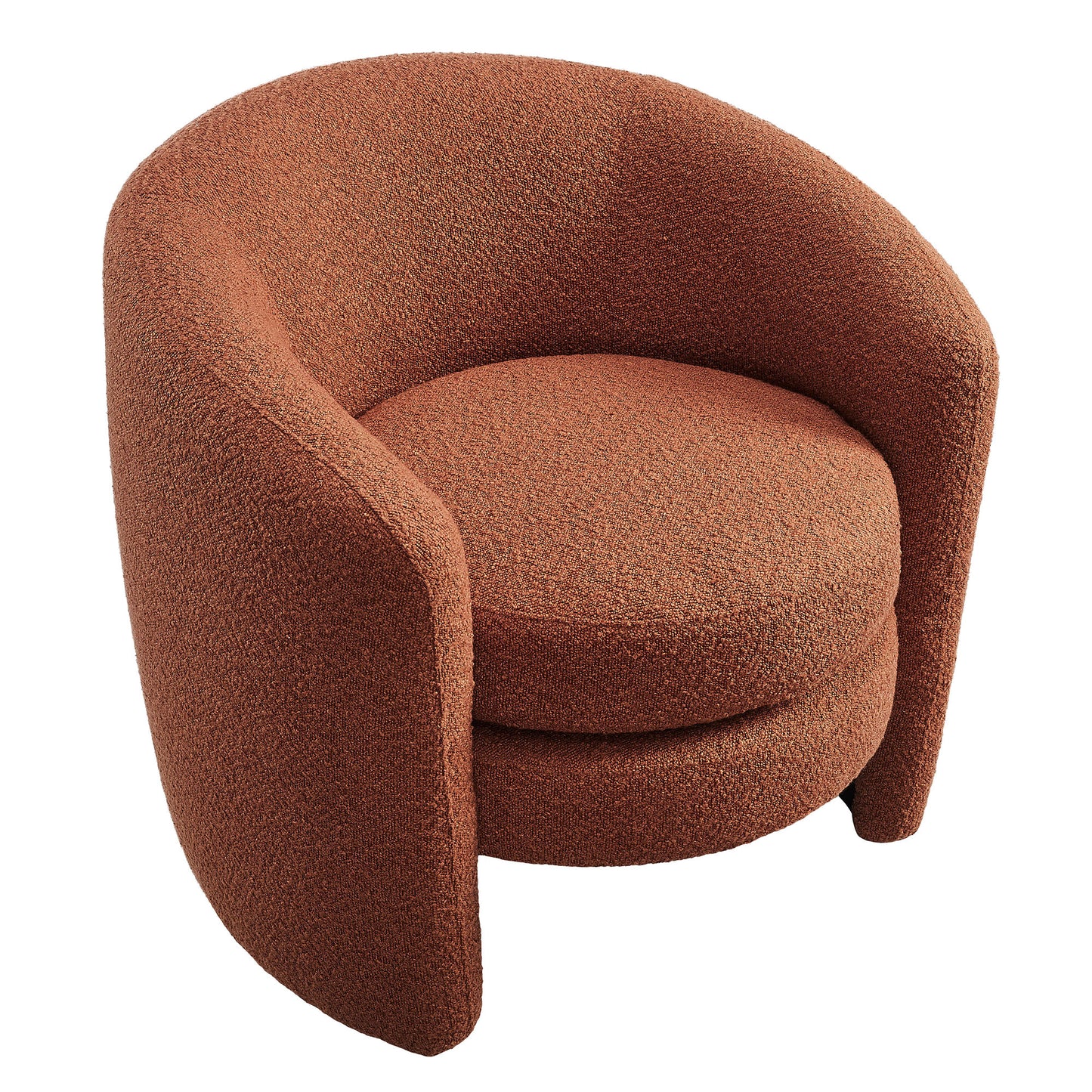 Affinity Upholstered Boucle Fabric Curved Back Armchair by Furniture For America