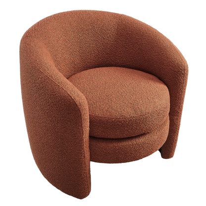 Affinity Upholstered Boucle Fabric Curved Back Armchair by Furniture For America