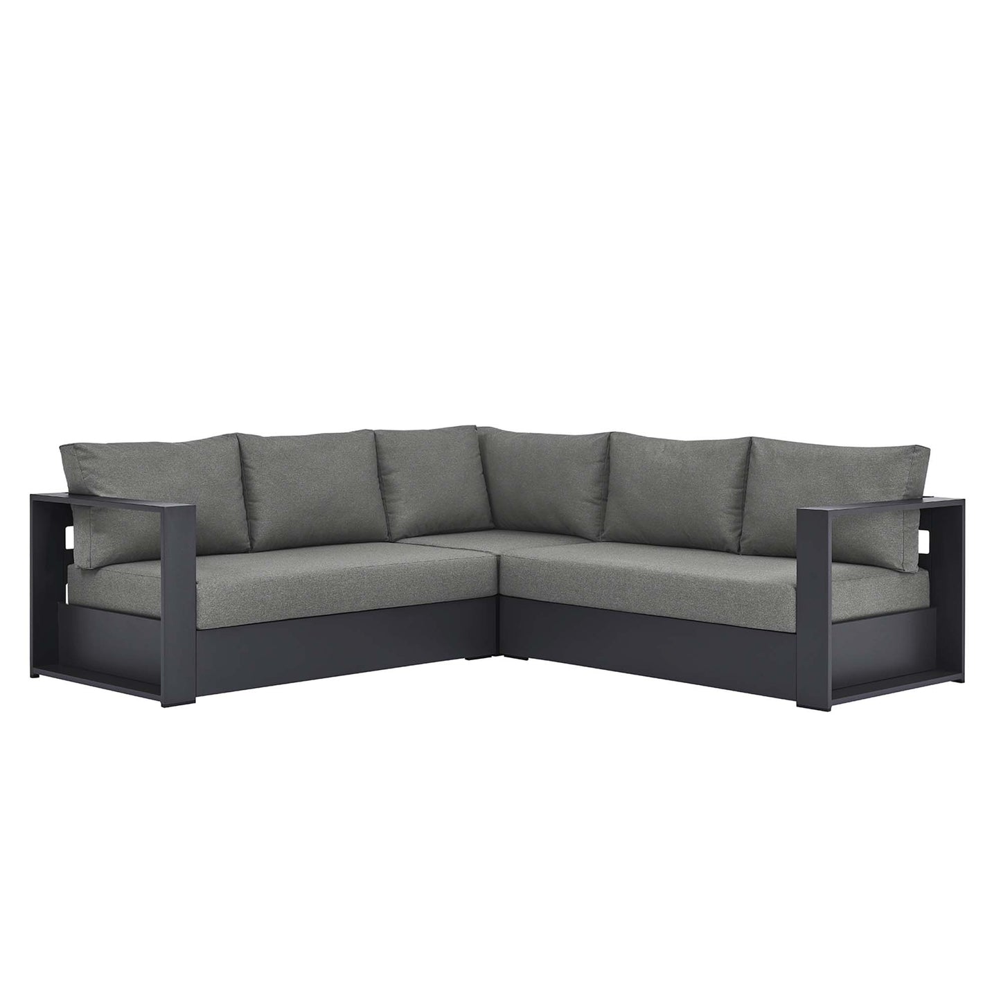 Tahoe 3-Piece Outdoor Patio Powder-Coated Aluminum Sectional Sofa Set by Furniture For America