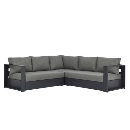 Tahoe 3-Piece Outdoor Patio Powder-Coated Aluminum Sectional Sofa Set by Furniture For America