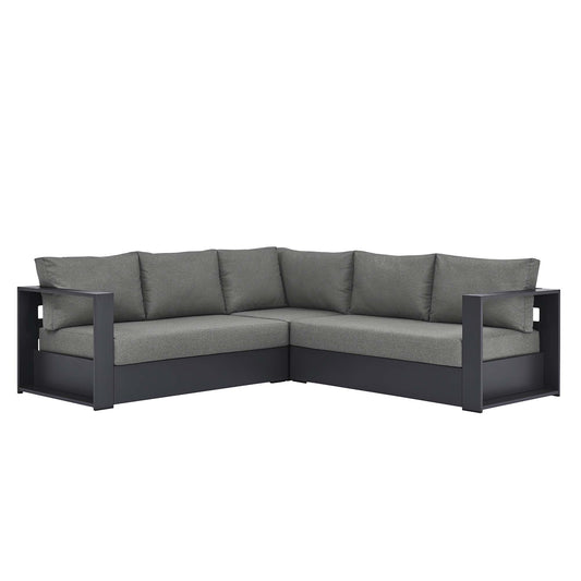 Tahoe 3-Piece Outdoor Patio Powder-Coated Aluminum Sectional Sofa Set by Furniture For America